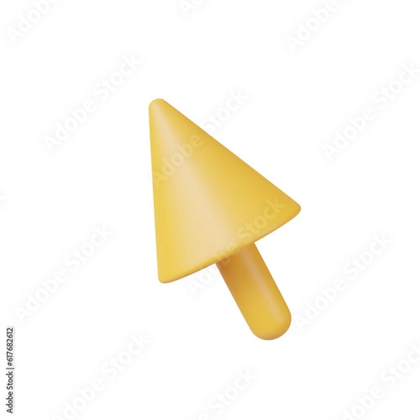 Obraz 3D arrow icon.computer mouse cursor.push pin isolated on white.3D rendering