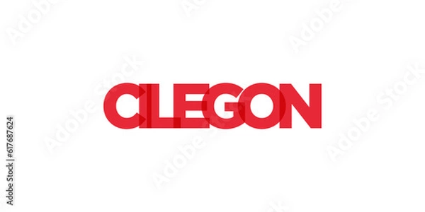 Fototapeta Cilegon in the Indonesia emblem. The design features a geometric style, vector illustration with bold typography in a modern font. The graphic slogan lettering.