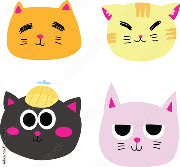 Obraz cat icons set