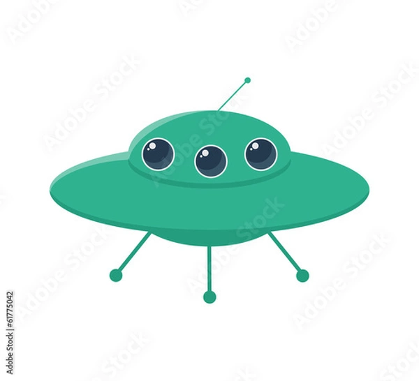 Fototapeta UFO rocket icons alien, space, science,  cartoon,