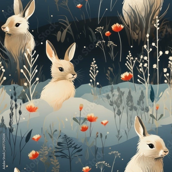 Obraz Rabbit seamless tile able texture