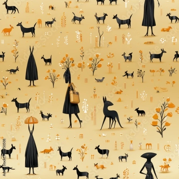 Obraz Rabbit seamless tile able texture