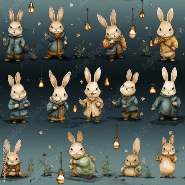 Obraz Rabbit seamless tile able texture