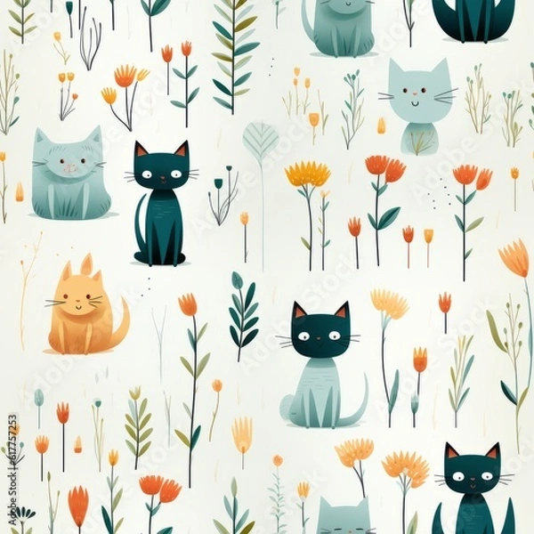 Obraz Cat seamless tile able texture
