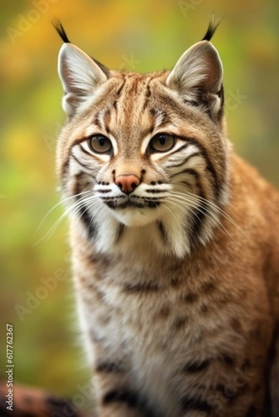 Obraz Close up of bobcat standing in field, created using generative ai technology