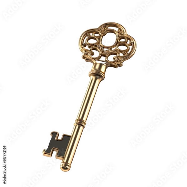 Obraz Golden key (PNG) - ai generated