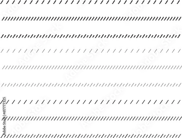 Fototapeta イラスト素材：手書きのシンプルでかわいい罫線・ライン素材. simple hand draw borders