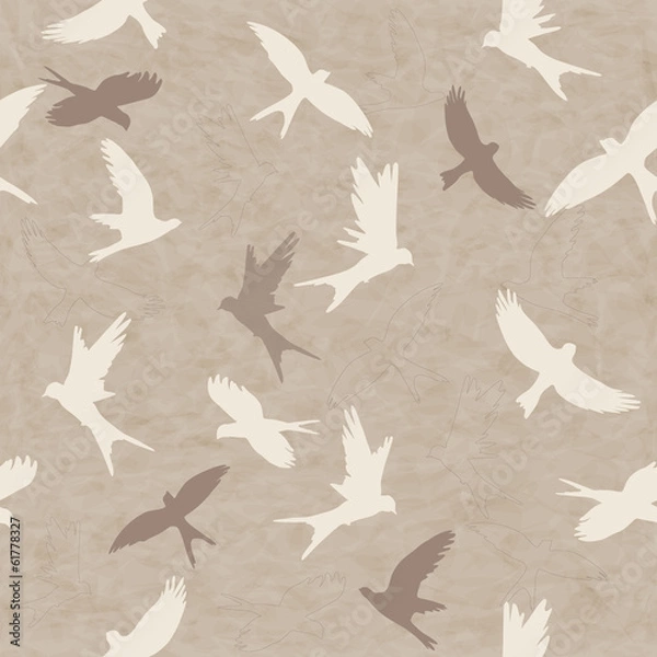 Fototapeta Seamless  pattern with  birds