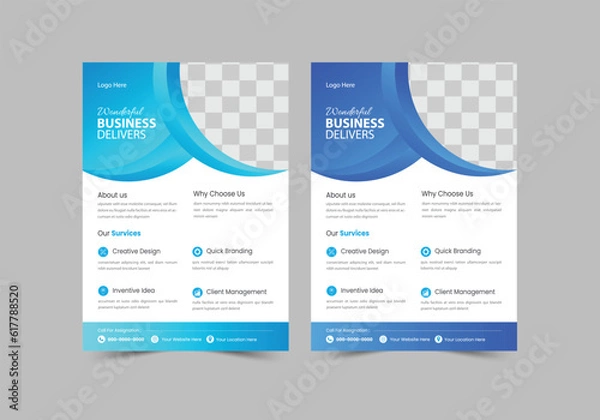 Fototapeta A flyer is a single sheet of marketing collateral used to promote a product, service, upcoming event, business, or brand in a single, eye-catching, easy-to-digest format.