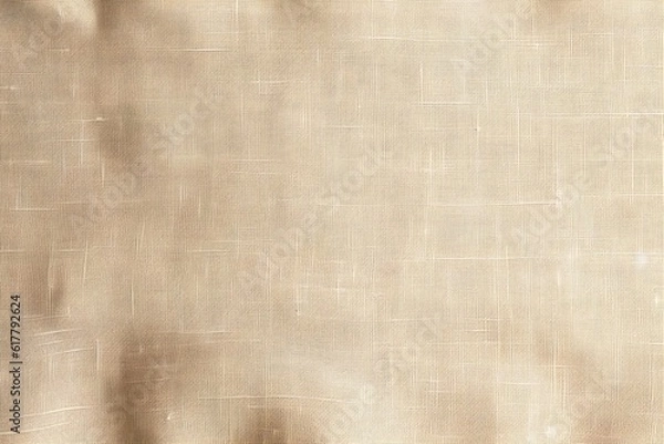 Fototapeta Raw jute sackcloth texture, unprimed canvas pattern, light beige brown hessian fabric for vintage style, generative AI, generative, ki