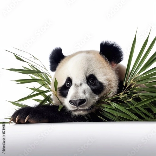 Obraz panda eating bamboo