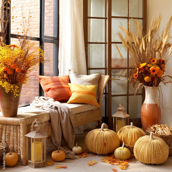 Obraz Herbstliche Dekoration, Erntedank, Inneneinrichtung