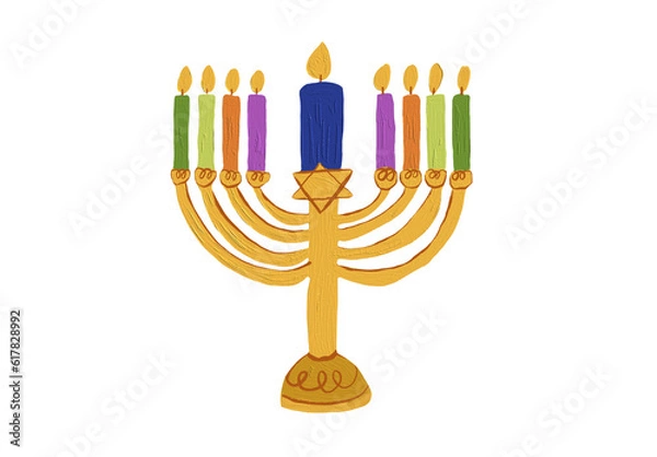 Fototapeta hanukkah menorah with candles