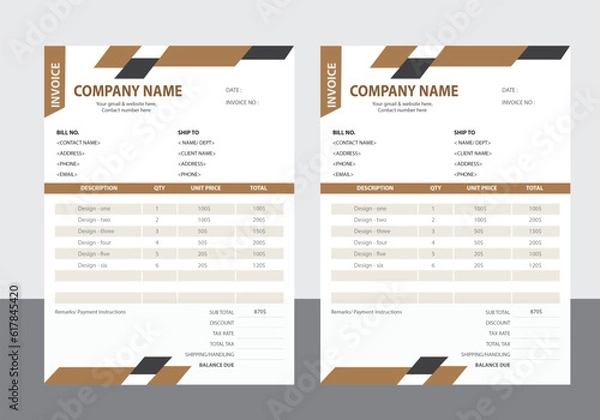 Obraz invoice design template