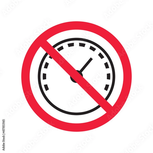 Fototapeta Forbidden Prohibited Warning, caution, attention, restriction label danger. Vector meter flat icon. Gauge vector icon. Do not use Speedometer measurement sign. Gauge symbol pictogram 