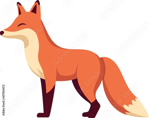 Obraz Cute fox cartoon minmal flat
