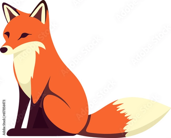 Obraz Cute fox cartoon minmal flat