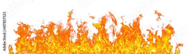 Fototapeta Fire flame on transparent background isolated png..