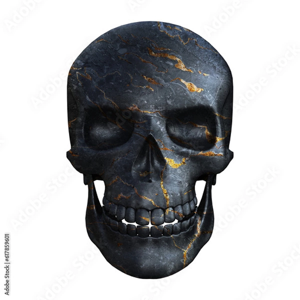 Obraz Human skull isolated. Without background. PNG. Skeleton. 3