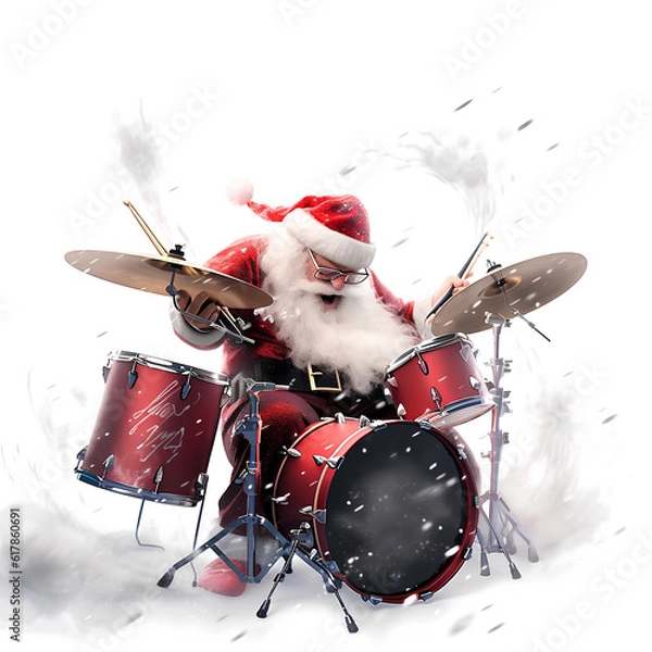 Obraz Santa playing drums.