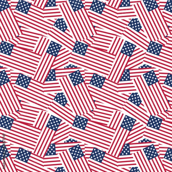 Fototapeta happy 4th of july independence day america flag freedom seamless pattern