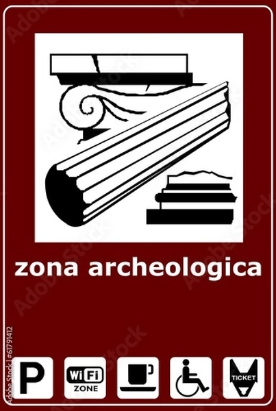 Obraz CARTELLO SITO ARCHEOLOGICO