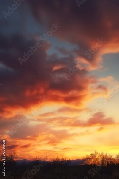 Fototapeta sunbeams through the clouds, the sun rays shining against the looming clouds. AI Generated