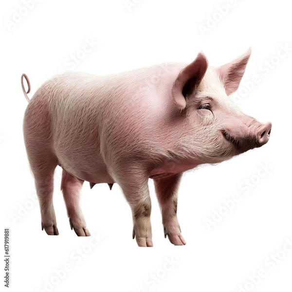 Fototapeta pig isolated over a transparent background. generative AI