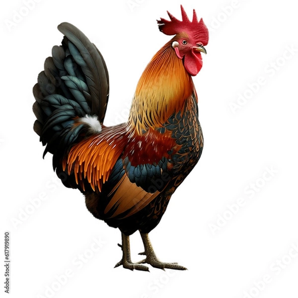 Fototapeta rooster isolated on white background. generative AI