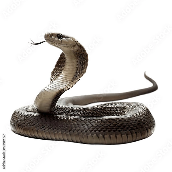 Fototapeta cobra snake isolated a transparent background. generative AI