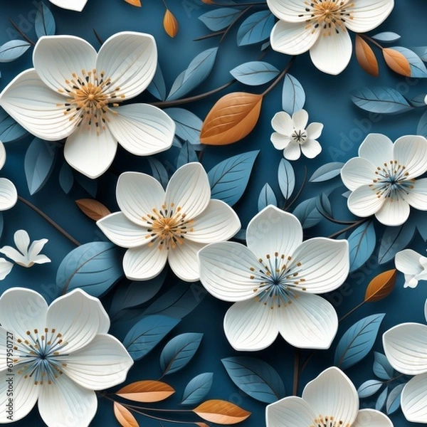 Obraz Flowers seamless tile able texture