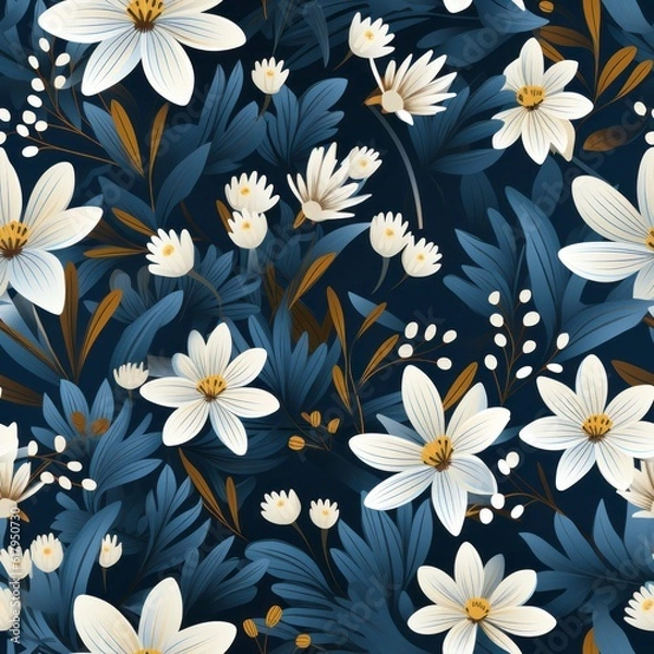 Obraz Flowers seamless tile able texture