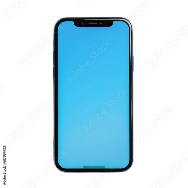 Fototapeta Blue Smartphone Placeholder Blank Screen Image Created with Generative AI Technology