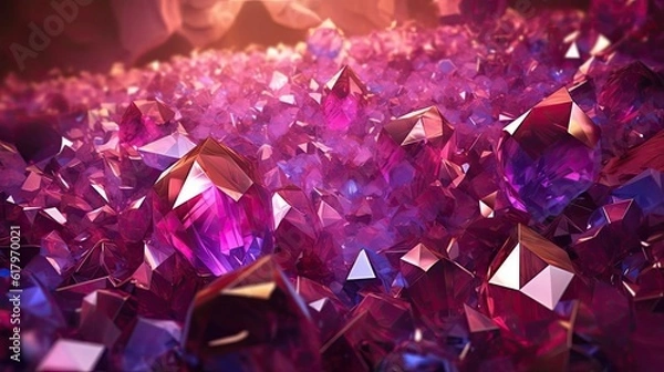 Obraz Abstract background with Violet and pink crystals
