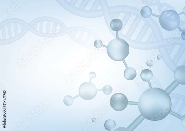 Fototapeta vector illustration of dna and molecule background banner.