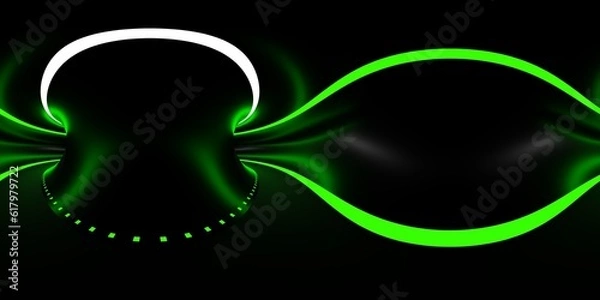 Fototapeta 3D Illustration; Computer-generated imagery;  CGI modeling; HDRI; 360º view panoramic; Green Tunnel