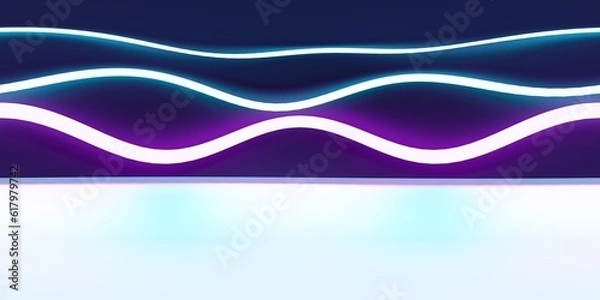 Fototapeta 3D Illustration; Computer-generated imagery;  CGI modeling; HDRI; 360º view panoramic; Sci-fi space iridescent edgy neon projection