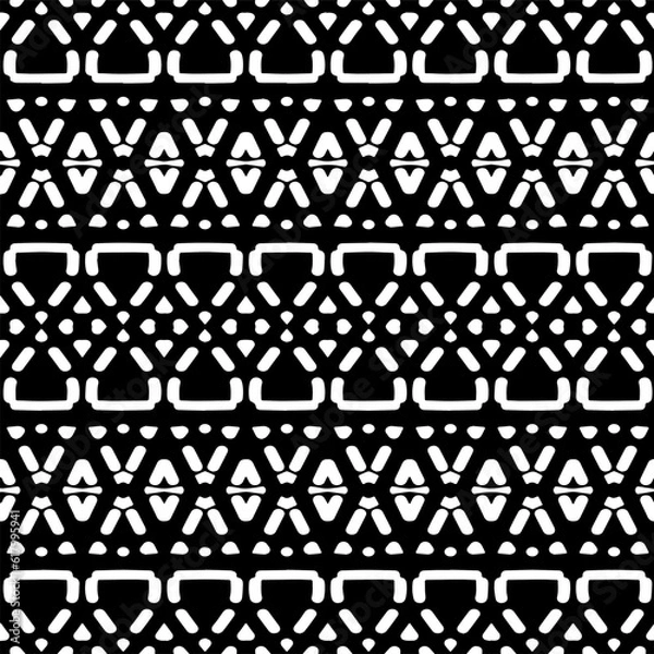 Fototapeta Seamless abstract monochrome engraving pattern. Abstract texture for fabric print, card, table cloth, furniture, banner, cover, invitation, decoration, wrapping.