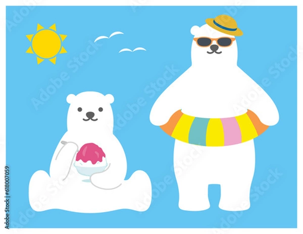 Obraz 夏のしろくま