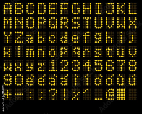 Obraz LED Alphabet and Numbers