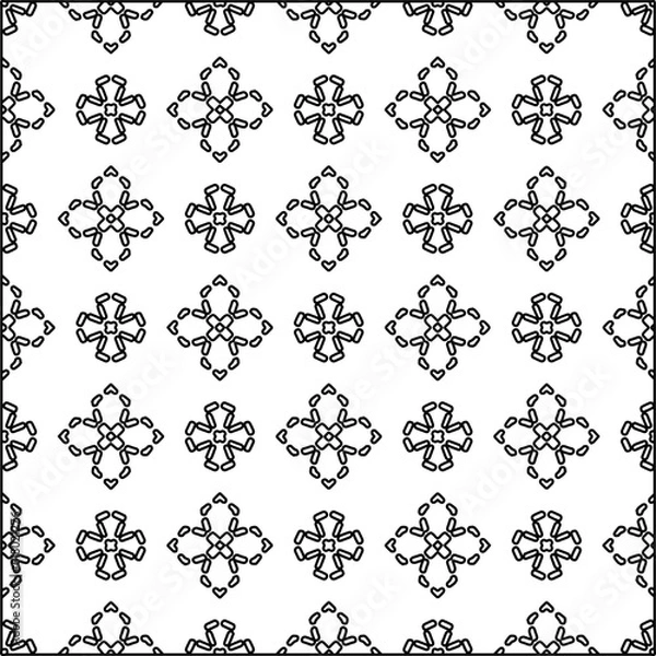 Fototapeta  Modern stylish abstract texture. Geometric shapes from striped elements. Black and white pattern.