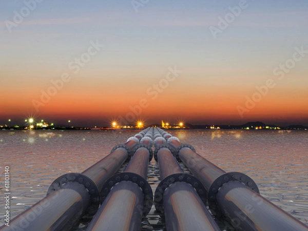 Fototapeta pipeline on the sea