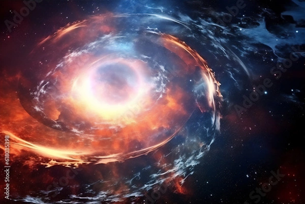 Fototapeta Nebula and space illustration create using generative AI tools