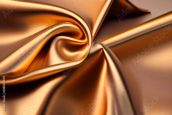Fototapeta Gold silk satin fabric luxury, perfect for design background, Created with generative AI tools