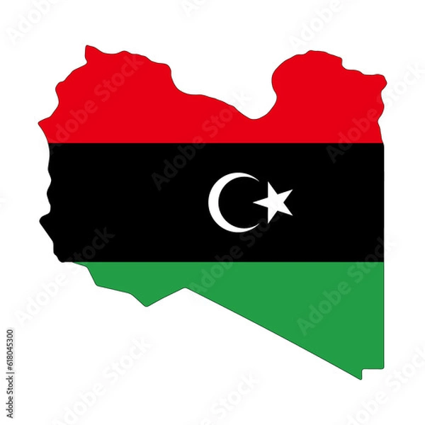 Obraz Libya Flag Map (PNG)
