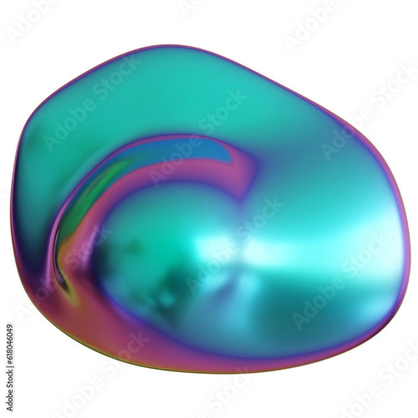 Fototapeta abstract 3D render of colorful bubbles.