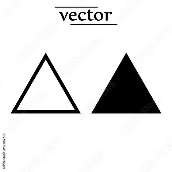 Fototapeta Triangle icon, vector illustration flat design on white background..eps