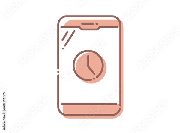 Obraz スマホ　アラーム　赤