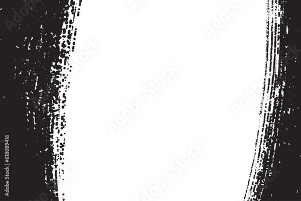 Obraz 筆で描いたような流れる墨汁のイメージ　和を演出する滑らかな曲線バナー背景