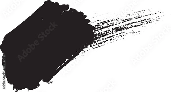 Obraz 筆で描いたような流れる墨汁のイメージ　和を演出する滑らかな曲線バナー背景